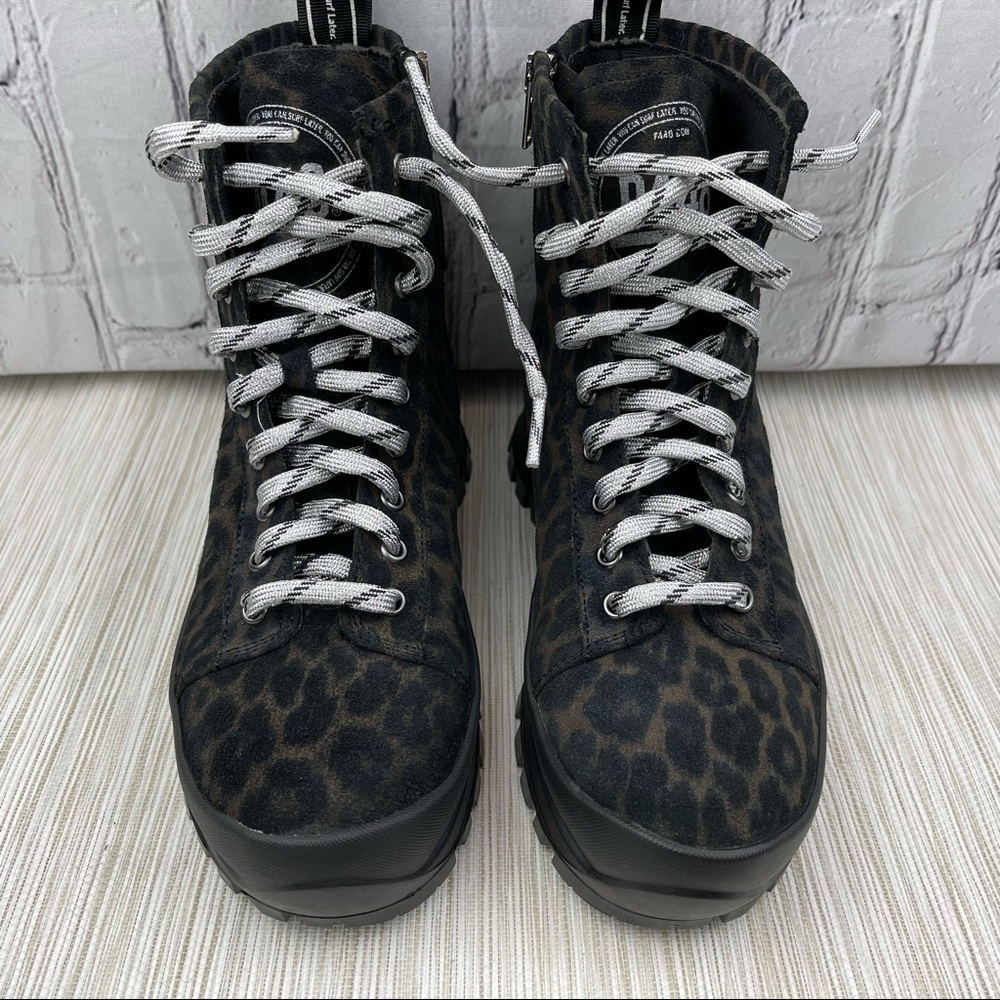 đť…şp448 Denise Animal Print Platform Sneaker Booties In Leopard Size 38 - Picture 7 of 15